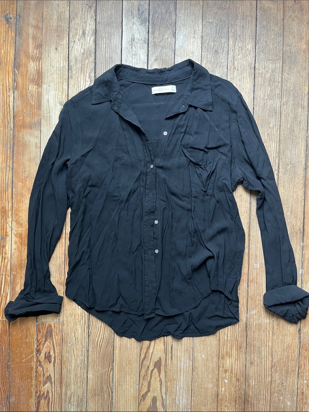 Abercrombie & Fitch Black Long Sleeve Button-Up Shirt